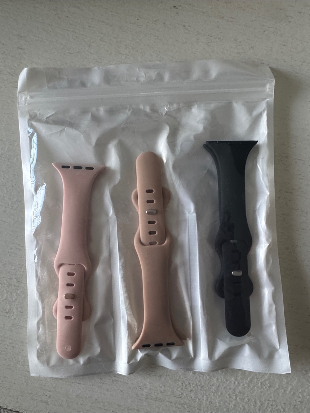 Silicone Replacement Watch Bands - Pink & Black & Tan